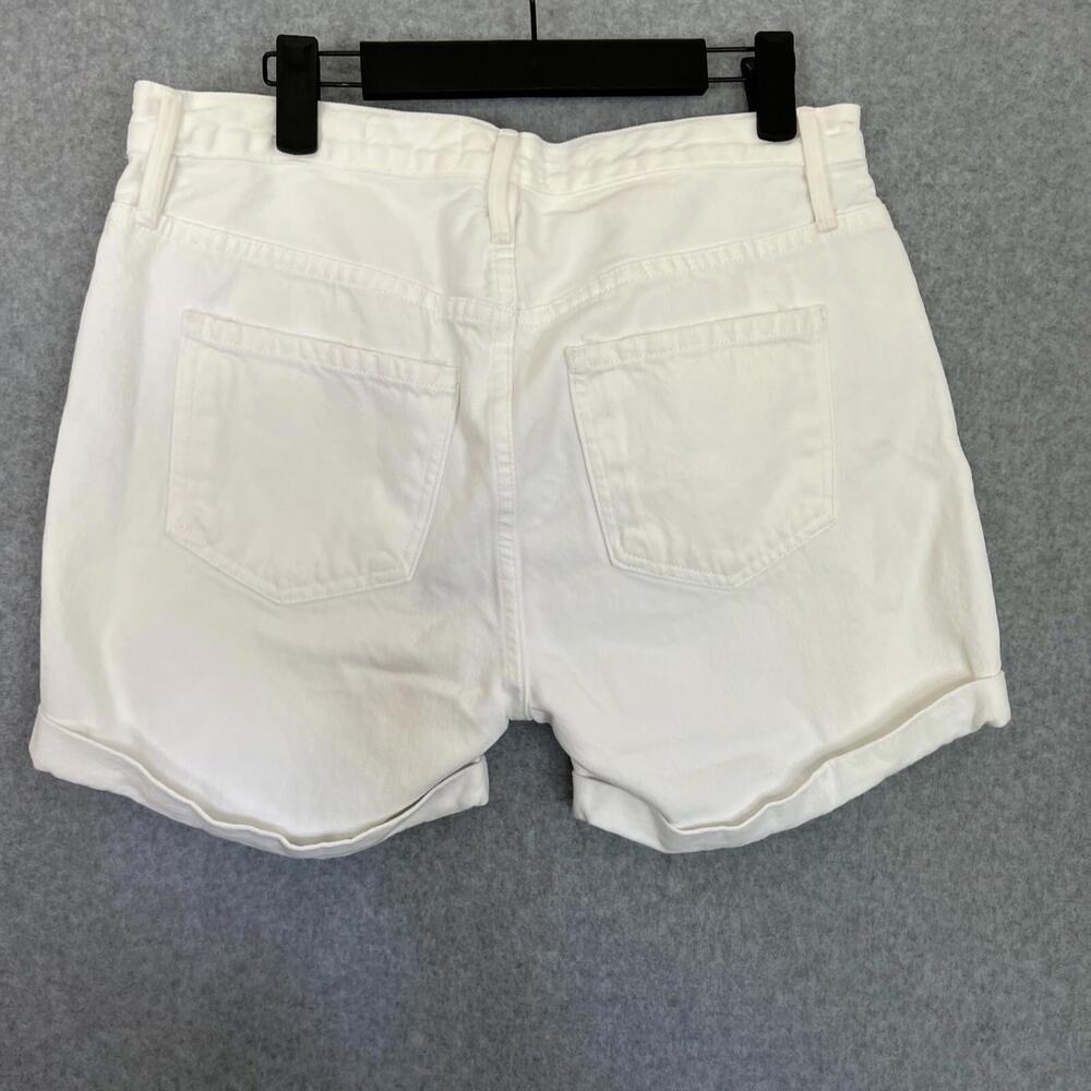 Frame Womens Le Beau Jean Shorts Size 25 White Distressed High Rise Cuffed - Picture 9 of 13